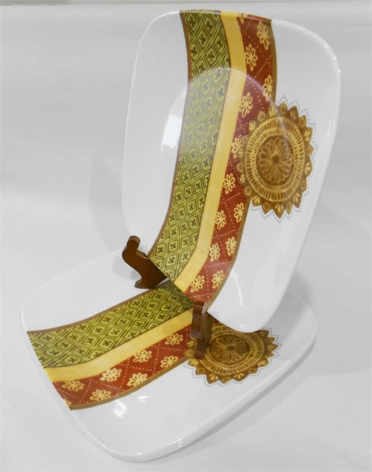 ❤️ NEW 4 Corelle Square BAMAKO 10 1/4" Dinner Plates GEOMETRIC AFRICAN FABRICS - Image 3 of 4