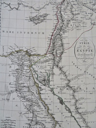 Alte Ägypten & Syrien Rotes Meer Heiliges Land Palästina 1810 Lapie Handfarbkarte - Bild 1 von 4