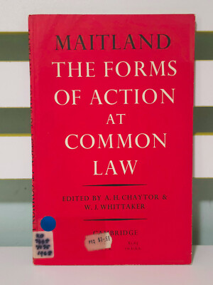 The Forms of Action at Common Law Maitland: A Course of Lectures! 1968 PB Book