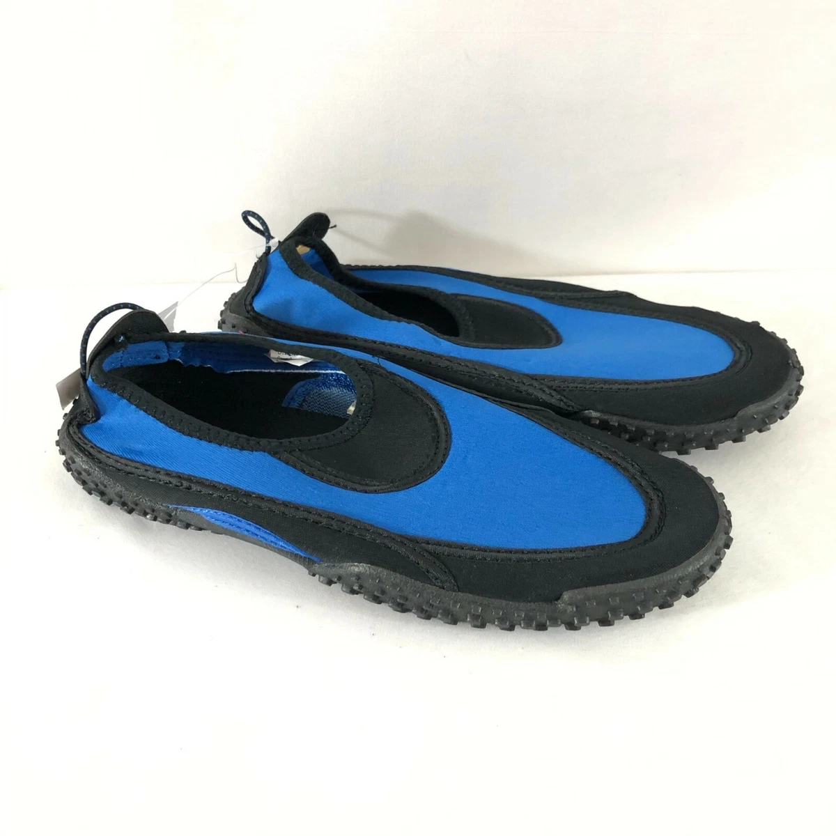 Easy USA Womens Water Shoes Slip On Mesh Black Blue Size 8 eBay