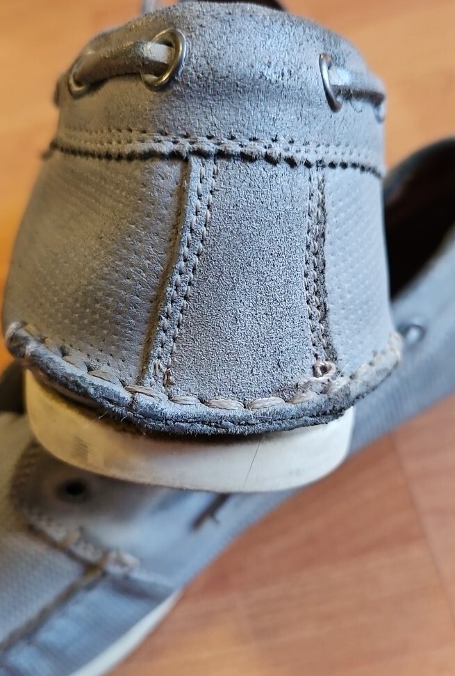John Varvatos Usa Men Slip On Schooner Gray Boat Shoes Suede  display picture 2