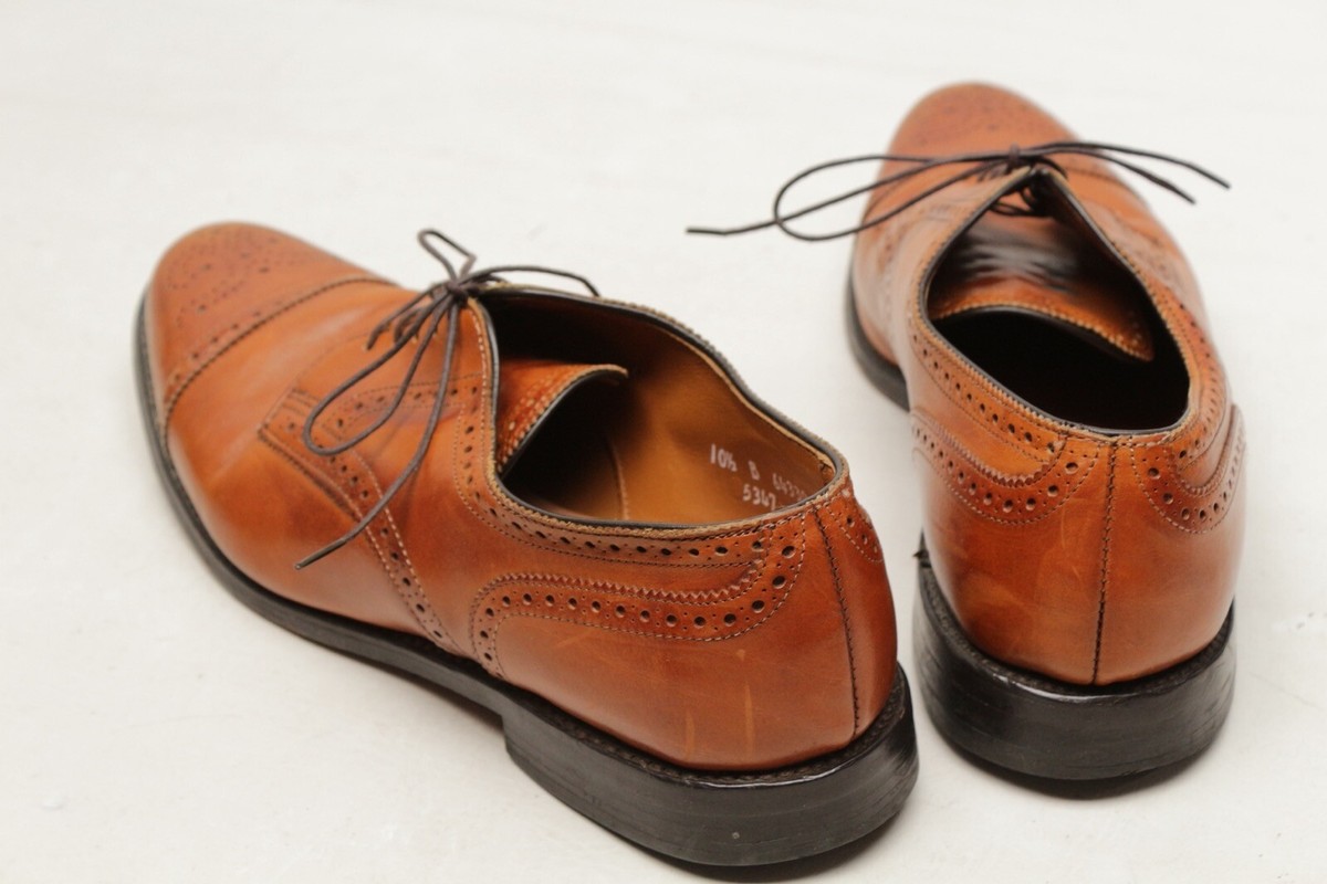 Allen Edmonds Men\'s SANFORD Brown Leather Dress Shoes Allen Edmond “Stanford” cap toe dress shoes in... | Depop main image 4