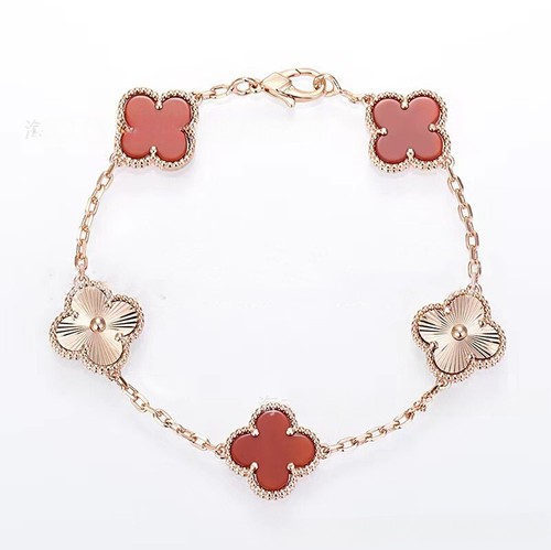 925silver Four-leaf Clover Jewellery Set Vintage Alhambra Carnelian bracelet - Picture 57 of 63