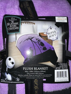 The NIGHTMARE BEFORE CHRISTMAS Blanket Soft Plush Twin 60'' x 90'' Blanket