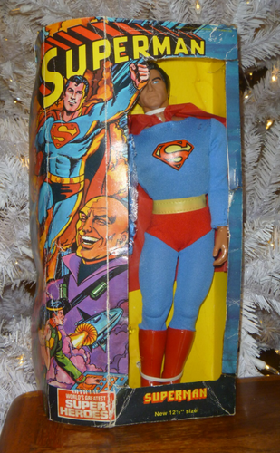 1977 Mego 12-inch Superman NM in Used original Box READ/Repairs