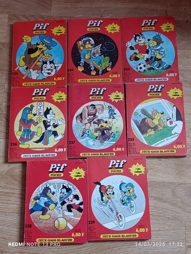 Lot De 9 BD Pif Poche Des Années 80 - Éditions Originales Pour Enfants