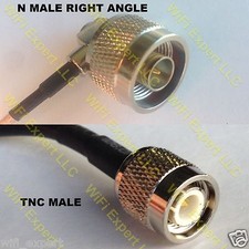 RG400 N MALE ANGLE to TNC MALE Coaxial RF Pigtail Cable USA