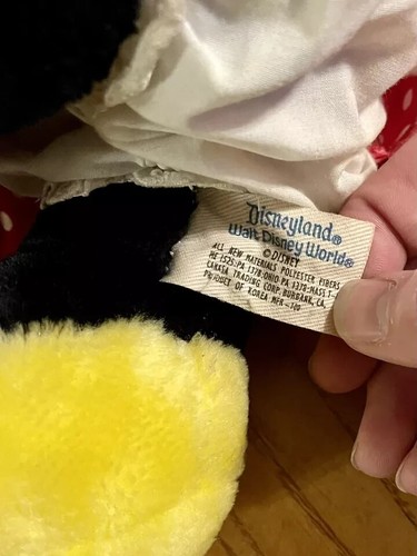 Vintage Disney Minnie Mouse Plush, 12", Disney World Exclusive O5 - Picture 5 of 7