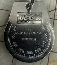 Vintage KSTAR Spark Plug Gap Tool Key Ring Keychain Medallion USA