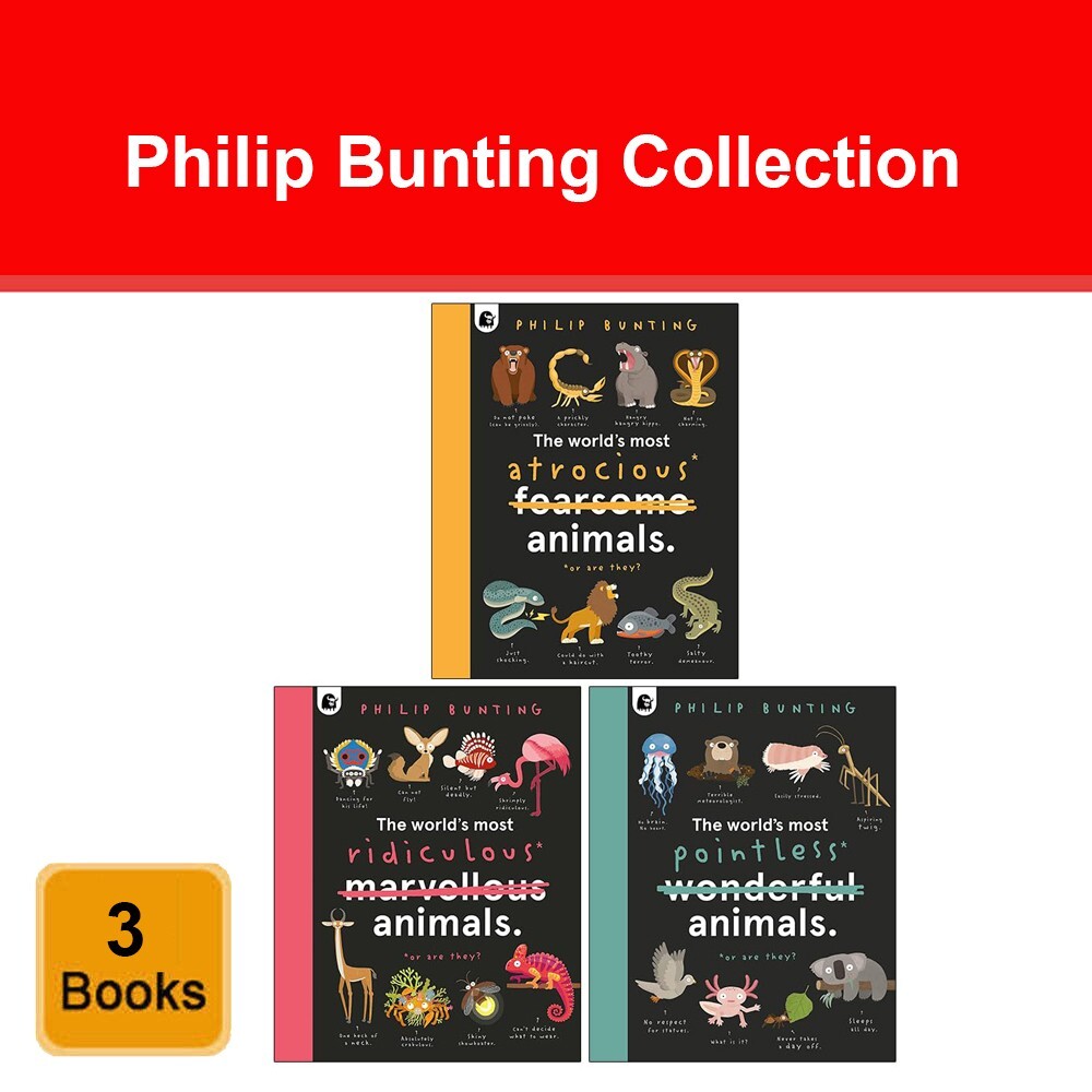 Philip Bunting Collection 3 Books Set World's Most Atrocious Animal, Ridiculous
