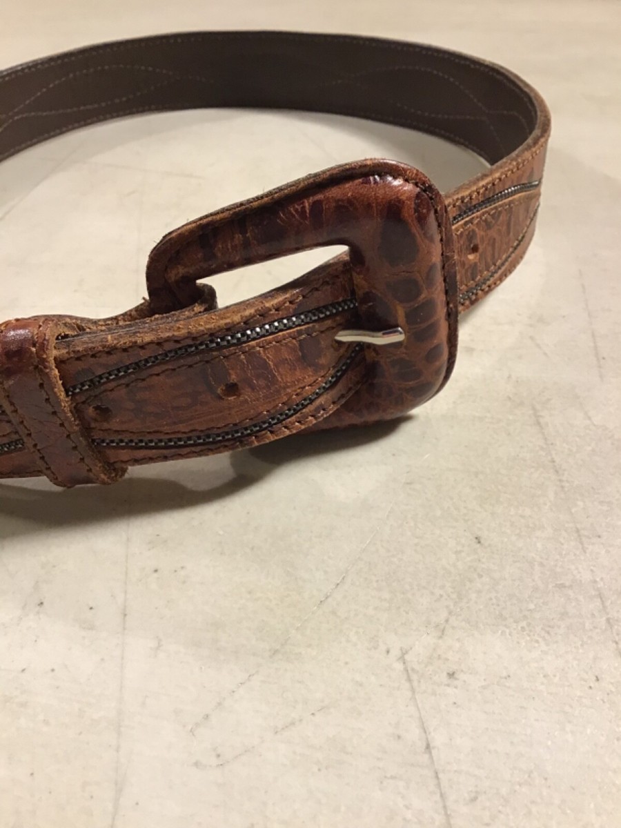 Nanni Milano made in Italy, orange croc belt size 70, US 28 Nanni milano belt - Gem main image 3
