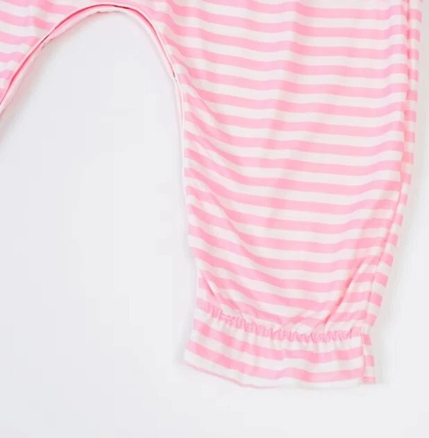 NUEVO Mono Mameluco Boutique Bebé Niñas Dinosaurio Rosa Rayas Manga Larga Foto 4 de 4