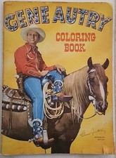 1950 Gene Autry Coloring Paint Book Western Cowboys Horses Whitman USED USA Vtg