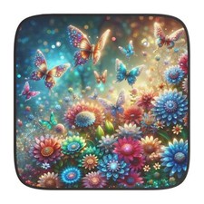 Colorful Floral Car Sun Shades - Butterfly Design, UV Protection
