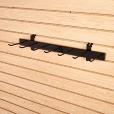 Set of 2 Slatwll Belt Tie Racks Hangers Necktie 7 Hooks Black Space-Saving