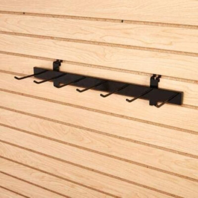 Set of 2 Slatwll Belt Tie Racks Hangers Necktie 7 Hooks Black Space-Saving