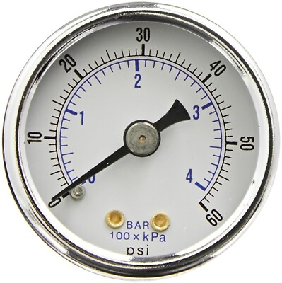 #ad #ad PIC Gauge 102D 158D Center Back Mount Dry Pressure Gauge 0 60 PSI 1 8 NPT $15.27