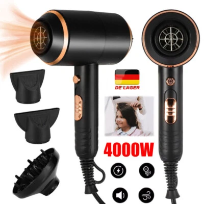 MARKENLOS Föhn Ionen Haartrockner 4000W Profi Haar Fön Haartrockner mit 3 Stylingdüsen NEU