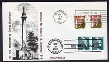 Par de bobinas George Washington 2001 23c - Descubre doble FDC MX880