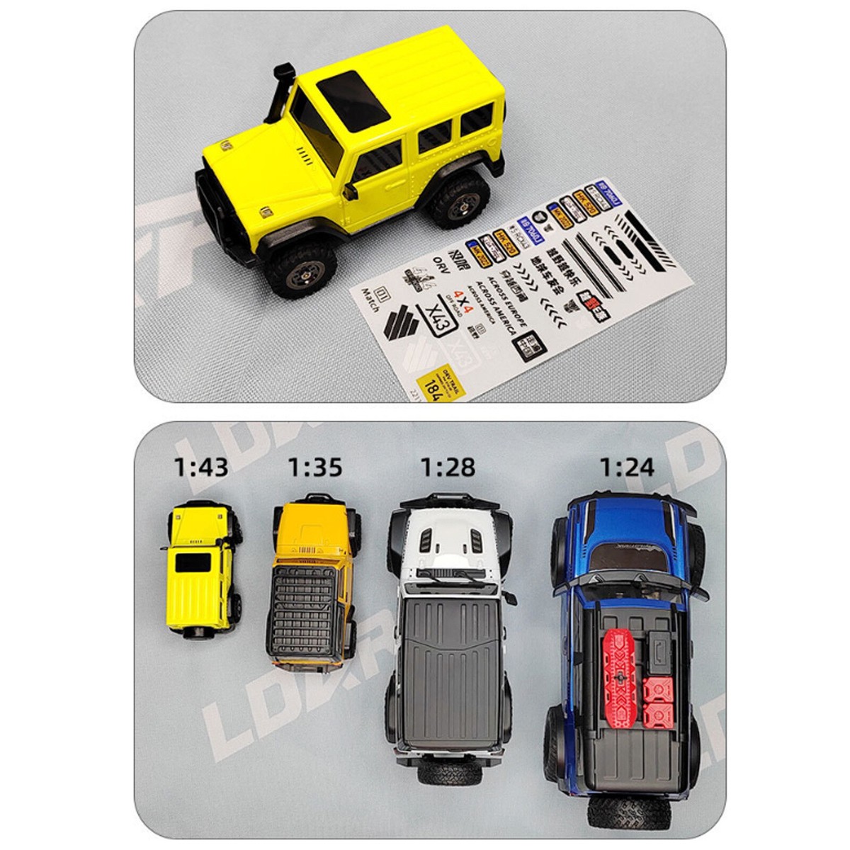 LDARC X43 Crawler RC Car w/ Controller 1:43 Simulation Frame Full