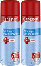 2 X Canesten Dusting Antifungal Powder Relief from Skin Irritation Prickly Heat