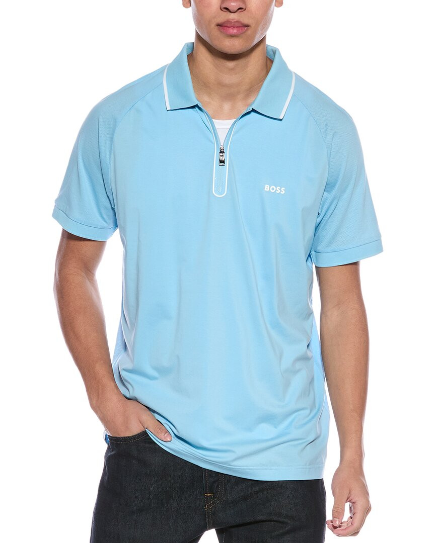 Мужская рубашка поло Boss Hugo Boss Philix Slim Fit на молнии 1/4