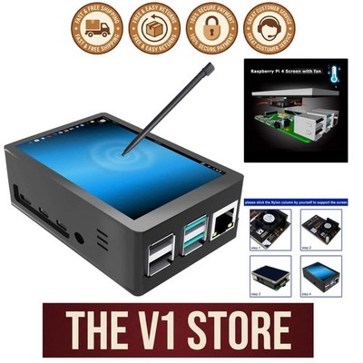 3.5-Inch Raspberry Pi 4 Touchscreen with Protective Case & Cool Fan Technology