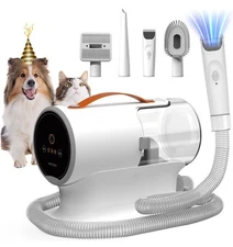 AIRROBO PG100 Pet Grooming Vacuum with 5 Grooming Tools, 12000Pa Suction Power