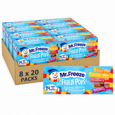 Mr Freeze Ice Pops - Assorted Flavours - 20 -160 ice lollies x 45ml Freeze Pops