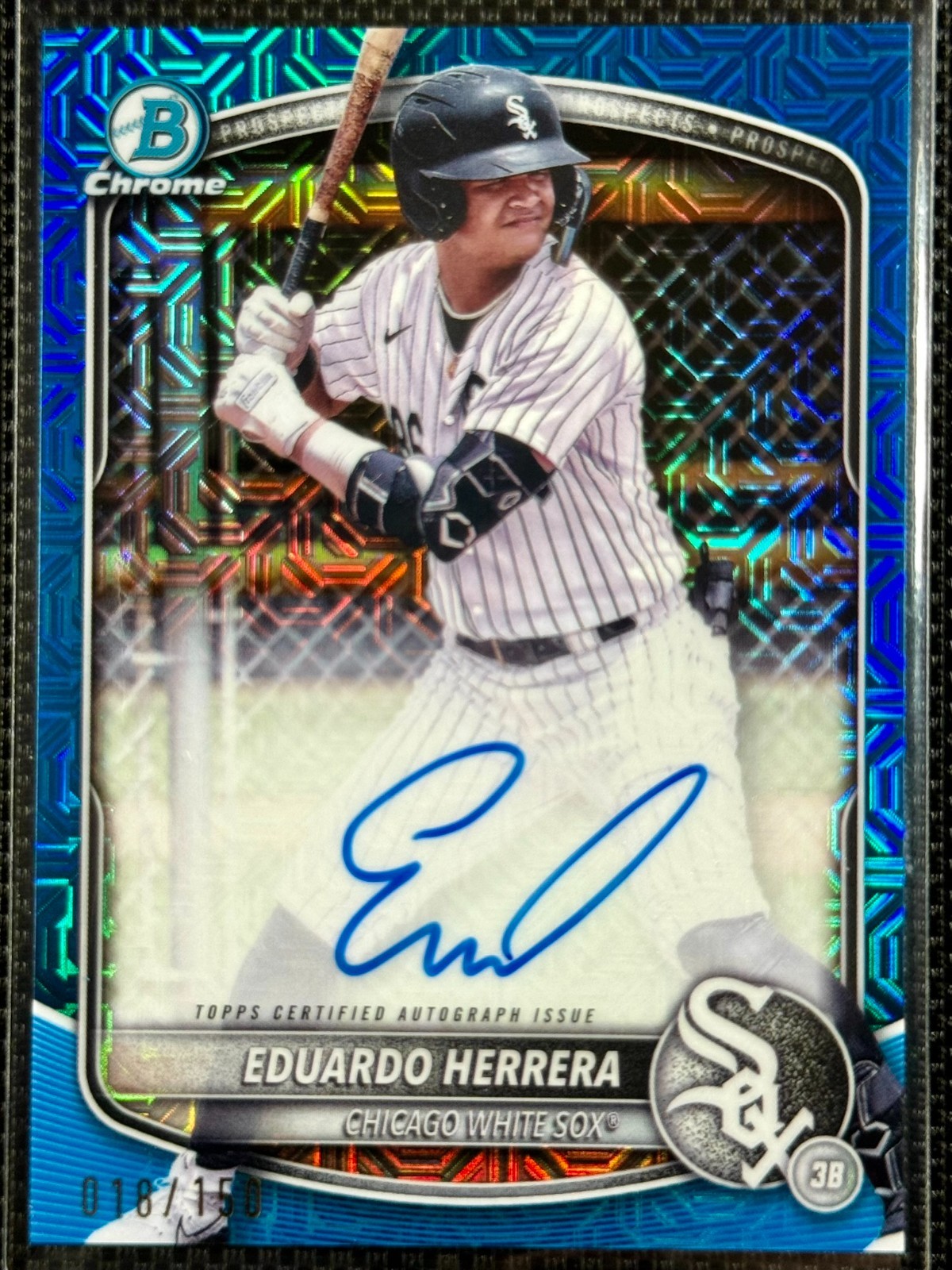 Eduardo Herrera 2025 Bowman Chrome BMA-EH Rookie Auto Blue Mojo /150 RC