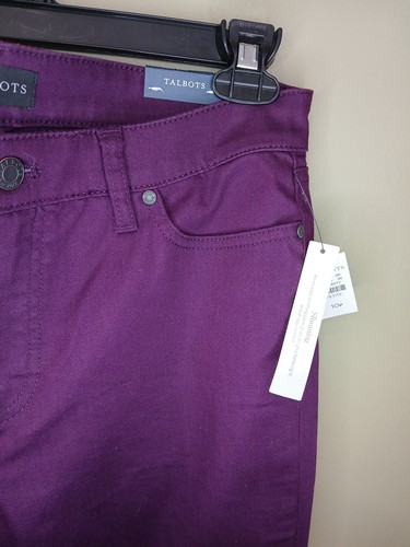 Talbots Slim Ankle Jean 10 Petite Deep Purple Pants Comfort Stretch Slimming - Picture 5 of 11