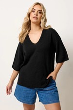 Image of Yours Curve Plus Size Womens Knitted T-Shirt