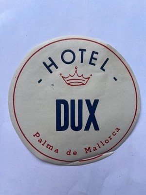 Vintage HOTEL DUX Decal Palma De Mallorca, Espana 4 x 4