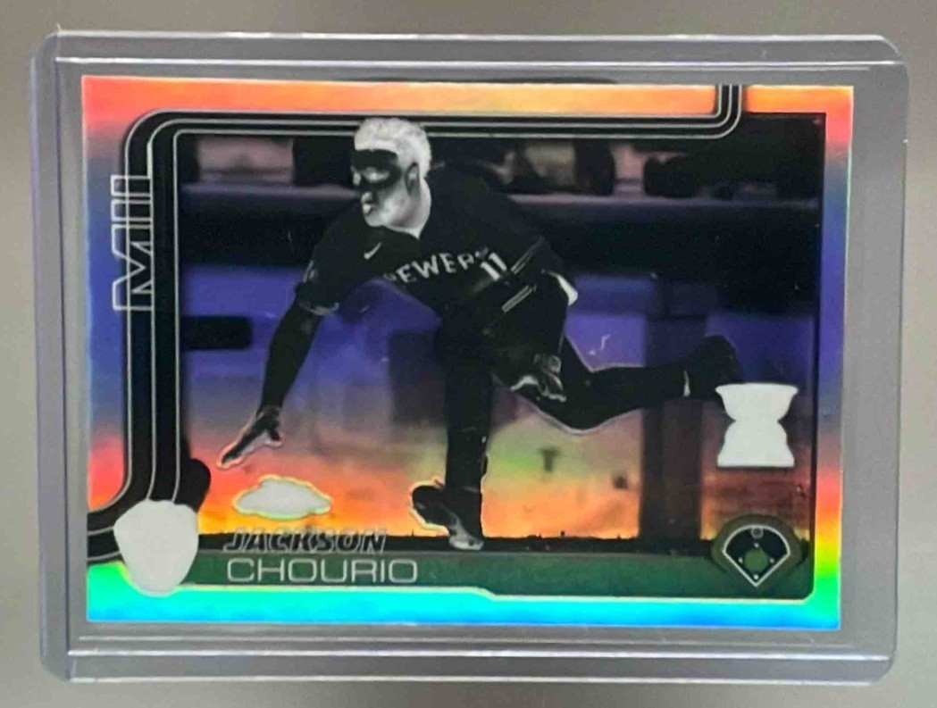 JACKSON CHOURIO Negative Refractor 2025 Topps Baseball Chrome #262 Brewers