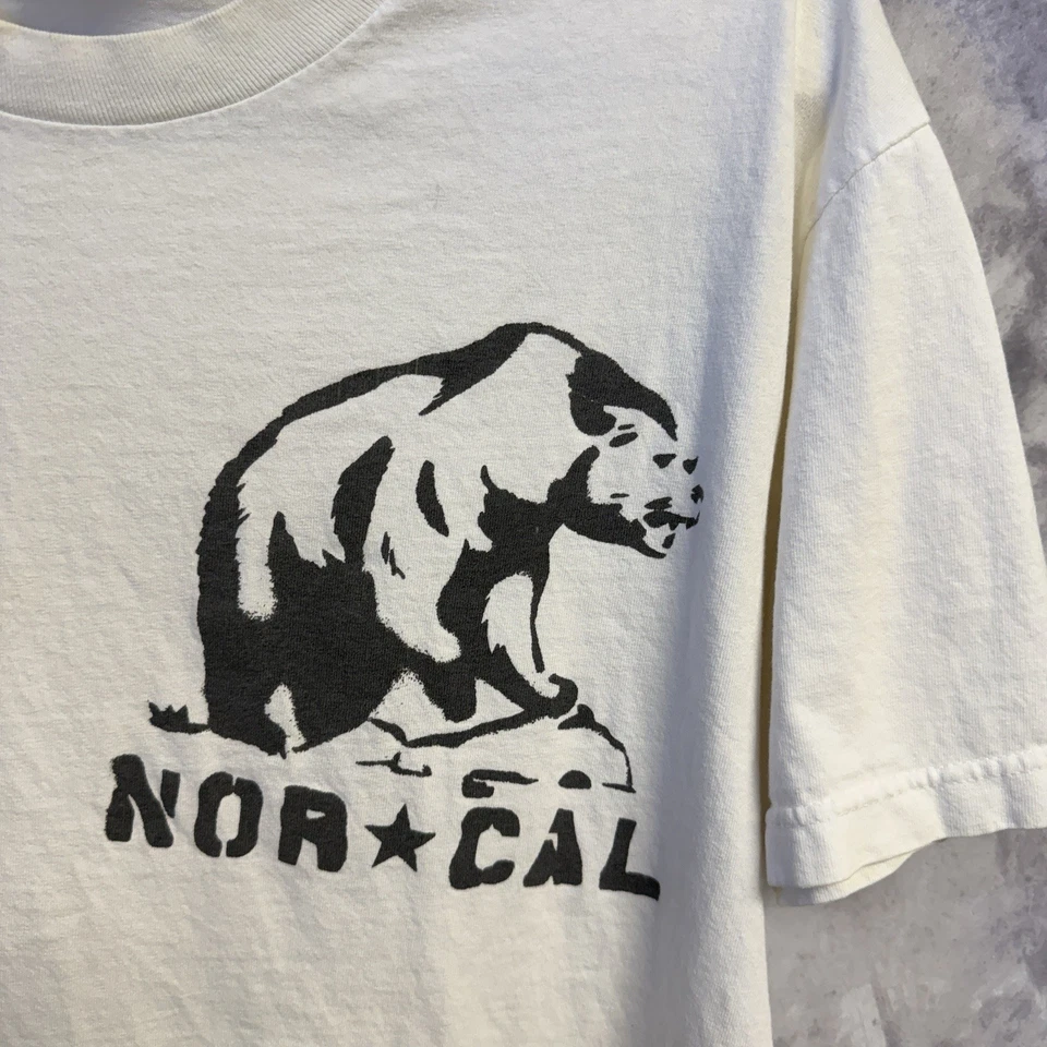 Camiseta De Colección Años 90 Nor Cal NHS Para Hombre Grande Blanca Patín Y2K Foto 3 de 4