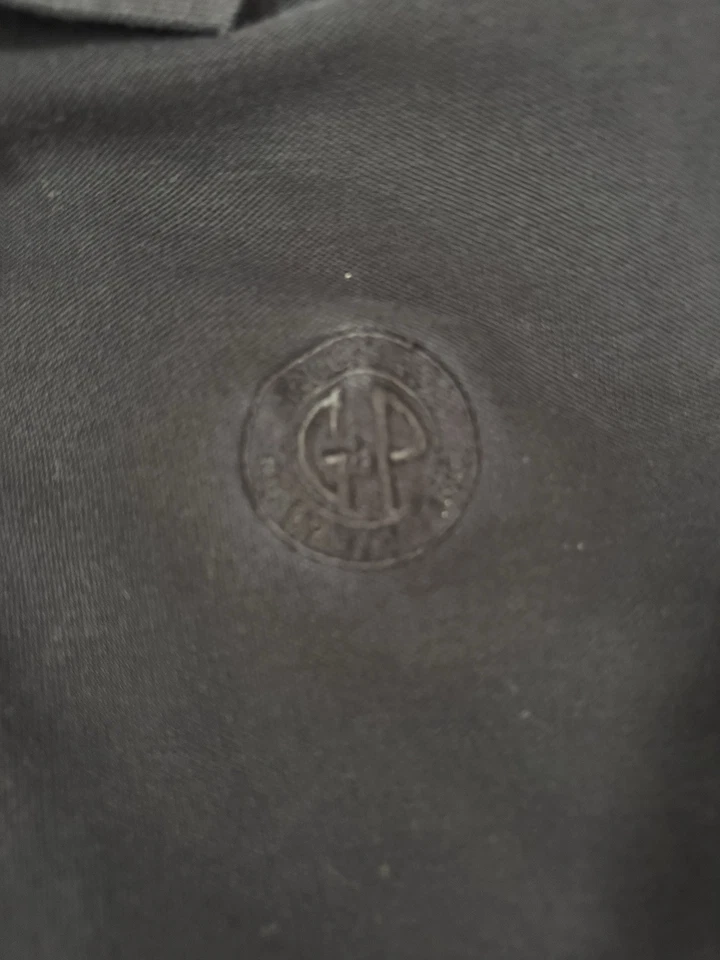 Camisa Polo Page & Tuttle Algodón Cuello Botón Manga Corta Talla XL Negra Golf Foto 2 de 4