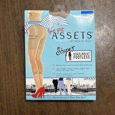 Spanx LOVE YOUR ASSETS Sara Blakely Shaper SZ 4 NUDE High Waist Footless