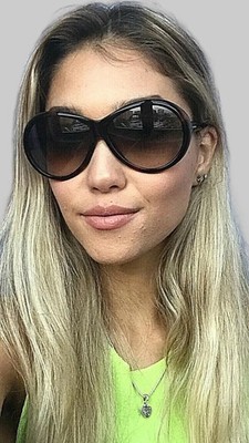 Tom Ford GTF20252P 62mm Tortoise Oversized Sunglasses Italy Authentic 