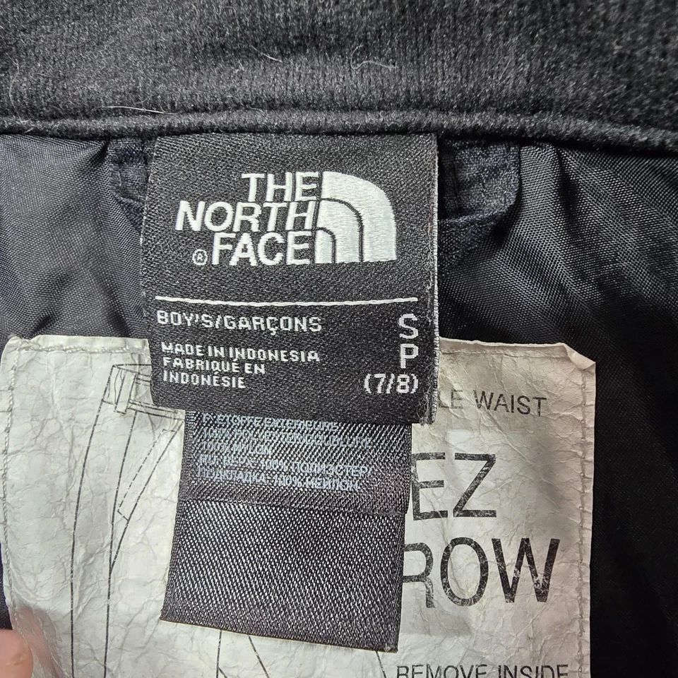 Pantalones de nieve The North Face niños pequeños 7/8 negros HyVent impermeables esquí EZ crecer Foto 4 de 4