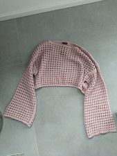 Zarter Rosa Lochstrick-Cardigan/Bolero - Ambar