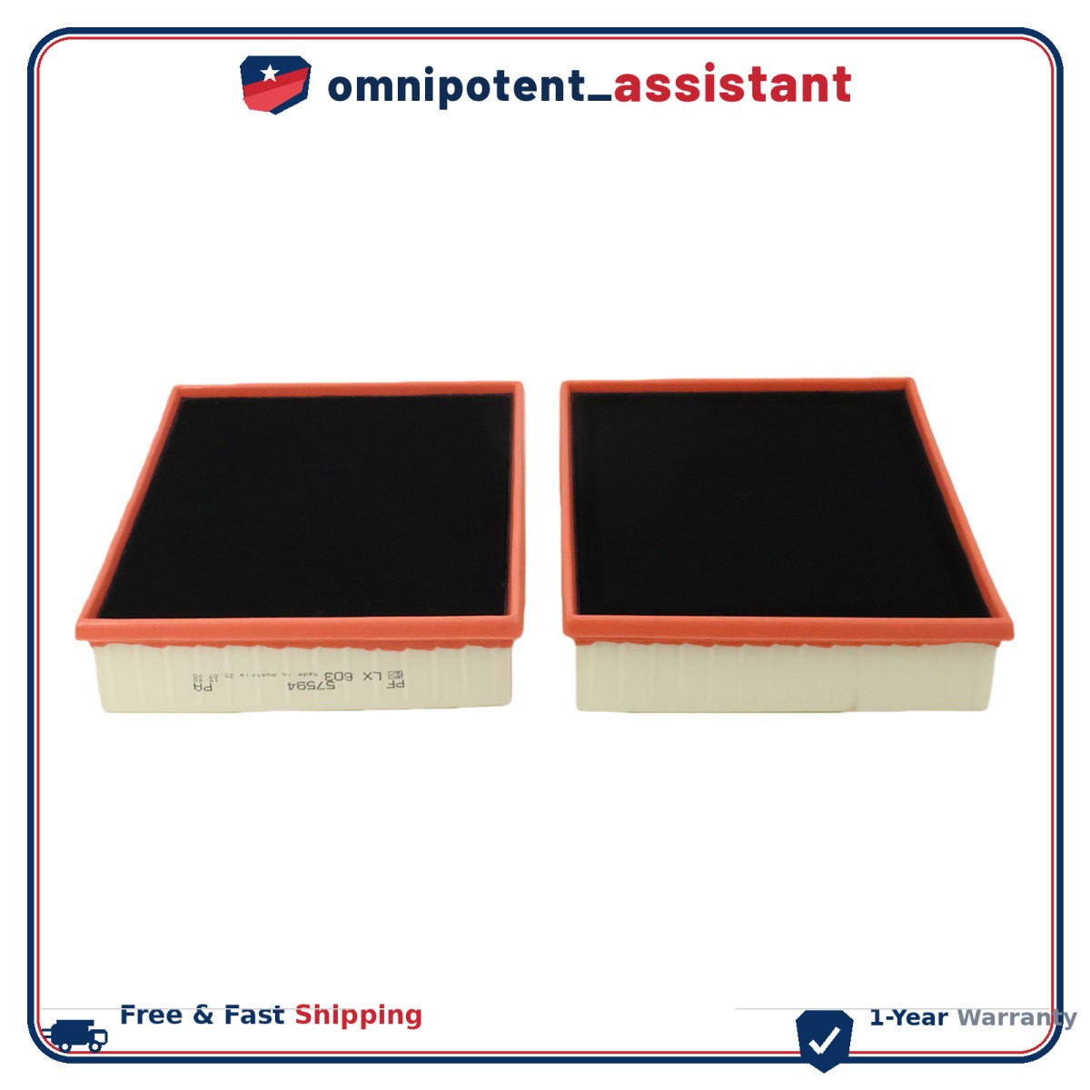2pcs Air Filter For 1998-2008 Bentley Arnage 4.4L Birkin Models