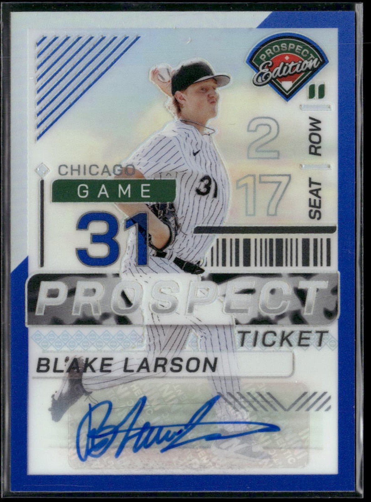 2024 Prospect Edition Blake Larson Holo Ticket Blue /149 Auto Chicago White Sox