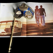 Venetian Handheld Half Mask Unisex Masquerade Party Prop
