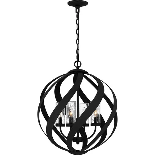 Earth Black Four Light Outdoor Pendant from the Blacksmith Collection - Picture 1 of 6