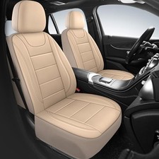 Car Seat Covers Quilting Leather Seat Cover Two Front Seats Only N4 Beige