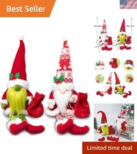 Charming 2PCS Christmas Gnomes with Bendable Hats - Festive Home Decor Must-Have