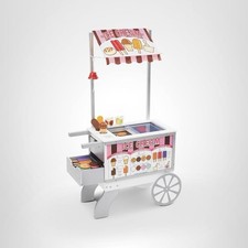 Melissa  Doug Snacks  Sweets Food Cart with Play Food, Wooden Play Kitchen