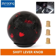 Universal Forged Carbon Fiber Ball Round Manual MT Car Gear Shift Knob Shifter
