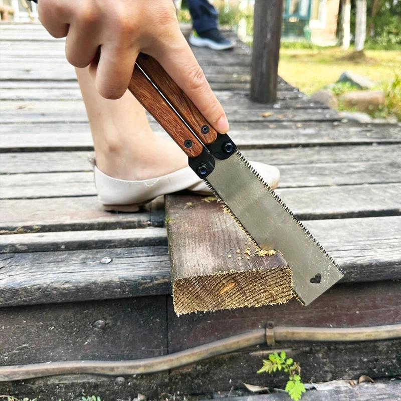 Wooden Folding Saw Steel Garden Saw Portable Pocket Saw Household Manual Cutting - Image 3 of 4