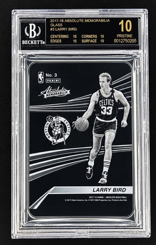 Larry Bird BGS 10 Black Label Glass 2017 Absolute Memorabilia #3 Celtics